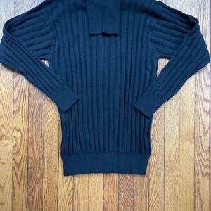 Black Ribbed Women's Sweater